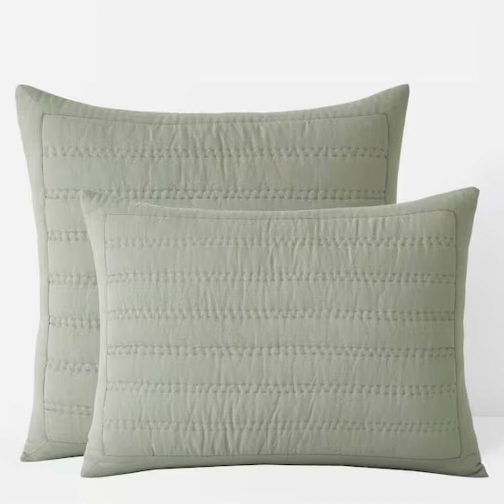 The Company Store Legends Hotel Moss Washed Linen Standard Sham, Set of 2